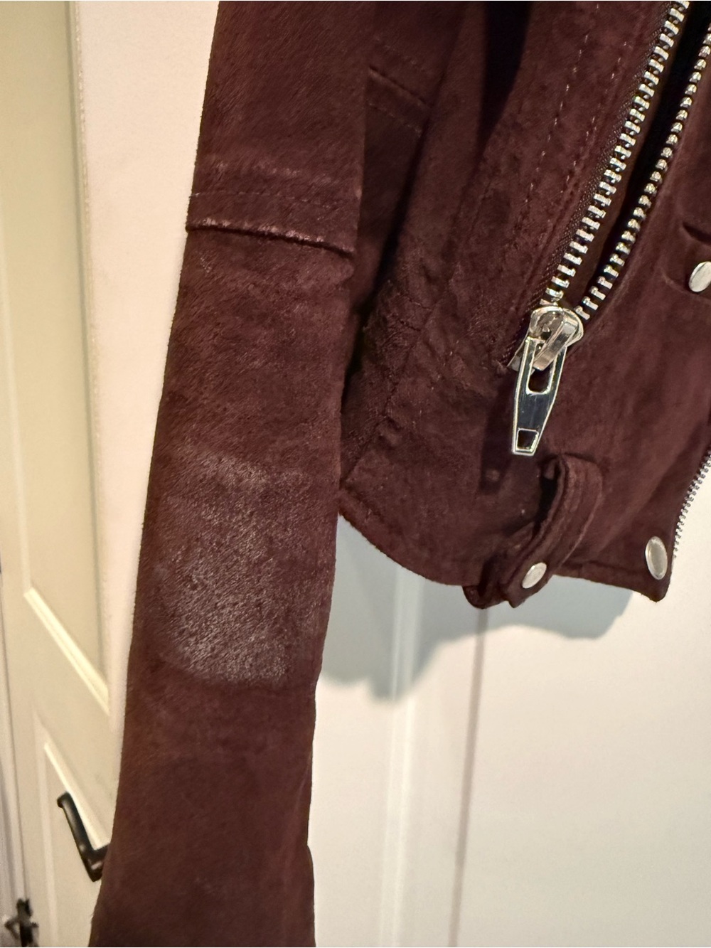 Blank NYC Red Suede Moto Jacket - Picture 2 of 6